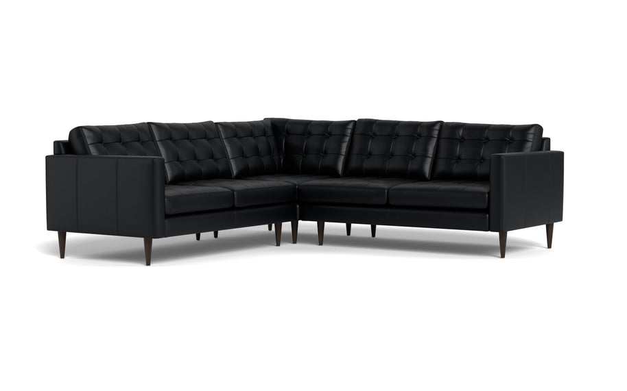 Oakley Leather Corner Sectional-Fabric Sectional-Tribeca Black Leather-MAK Modern