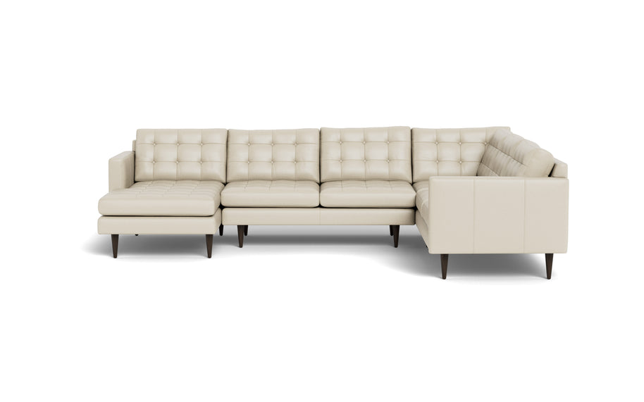 Oakley Leather Corner Sectional With Left Chaise-Fabric Sectional-Tribeca Cream Leather-MAK Modern