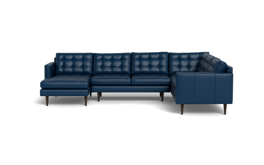 Oakley Leather Corner Sectional With Left Chaise-Fabric Sectional-Tribeca Cobalt-MAK Modern