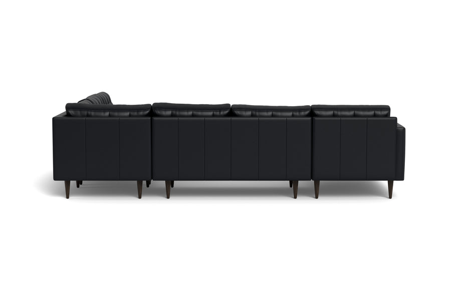 Oakley Leather Corner Sectional With Left Chaise-Fabric Sectional-Tribeca Black Leather-MAK Modern