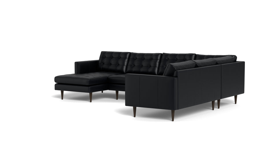 Oakley Leather Corner Sectional With Left Chaise-Fabric Sectional-Tribeca Black Leather-MAK Modern