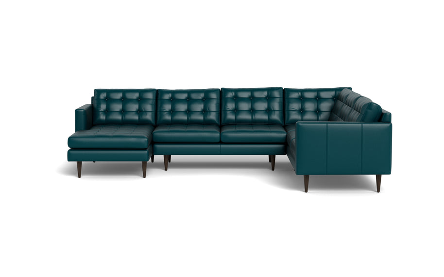 Oakley Leather Corner Sectional With Left Chaise-Fabric Sectional-Tribeca Lagoon-MAK Modern