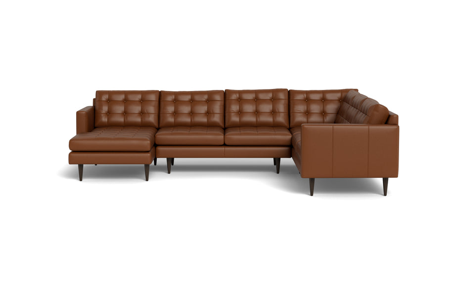 Oakley Leather Corner Sectional With Left Chaise-Fabric Sectional-Tribeca Chestnut Leather-MAK Modern