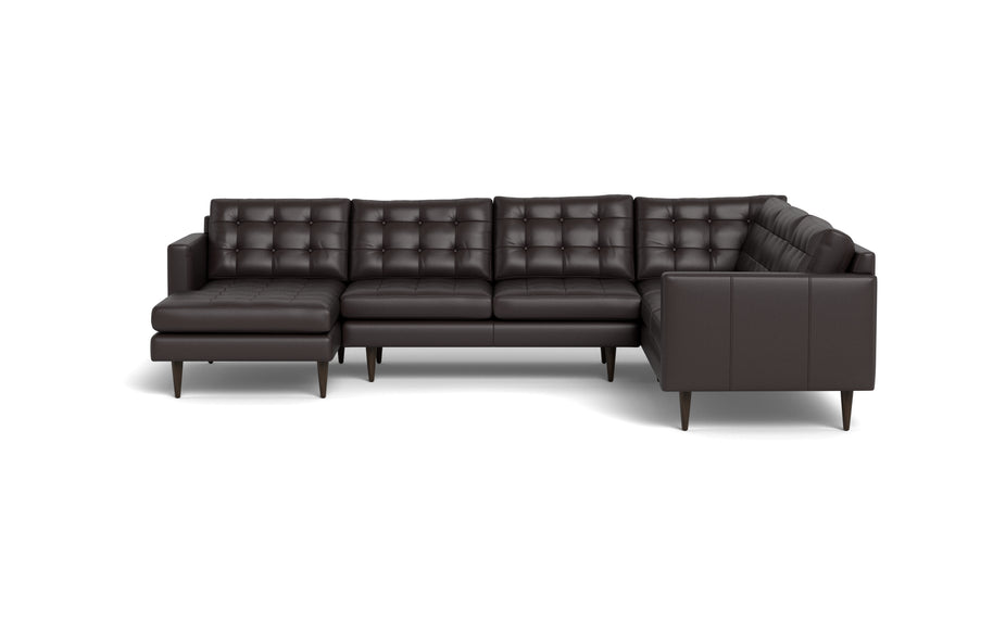Oakley Leather Corner Sectional With Left Chaise-Fabric Sectional-Tribeca Quarry Leather-MAK Modern