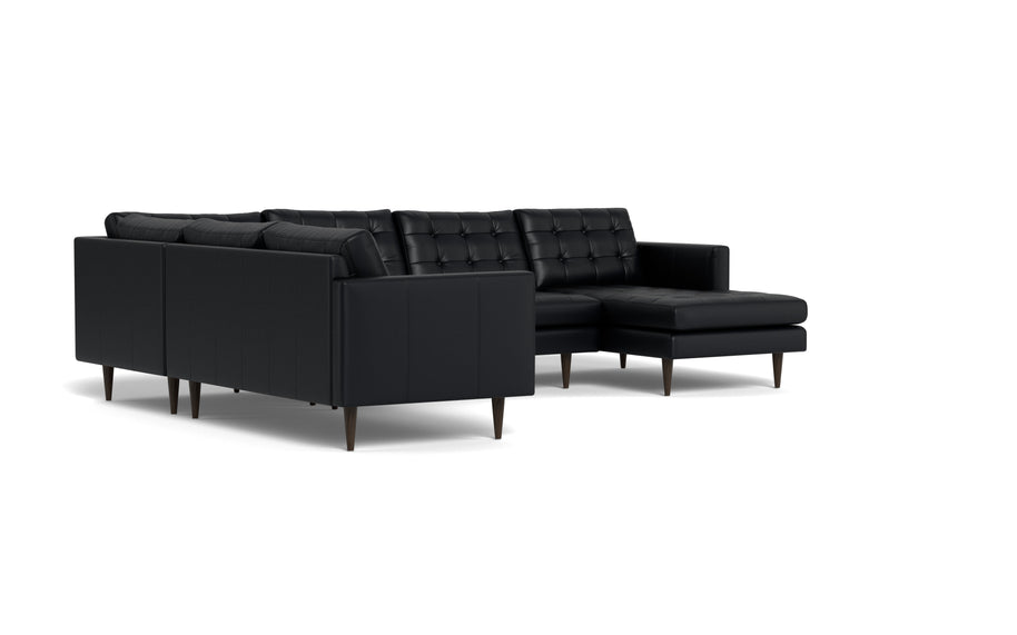 Oakley Leather Corner Sectional With Right Chaise-Fabric Sectional-Tribeca Black Leather-MAK Modern