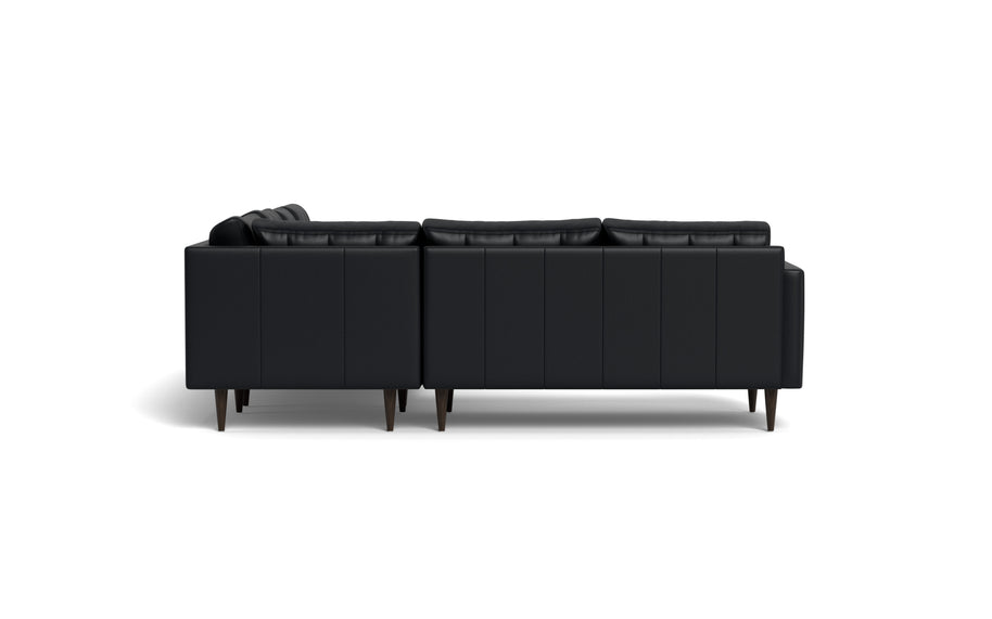 Oakley Leather Corner Sectional With Right Chaise-Fabric Sectional-Tribeca Black Leather-MAK Modern