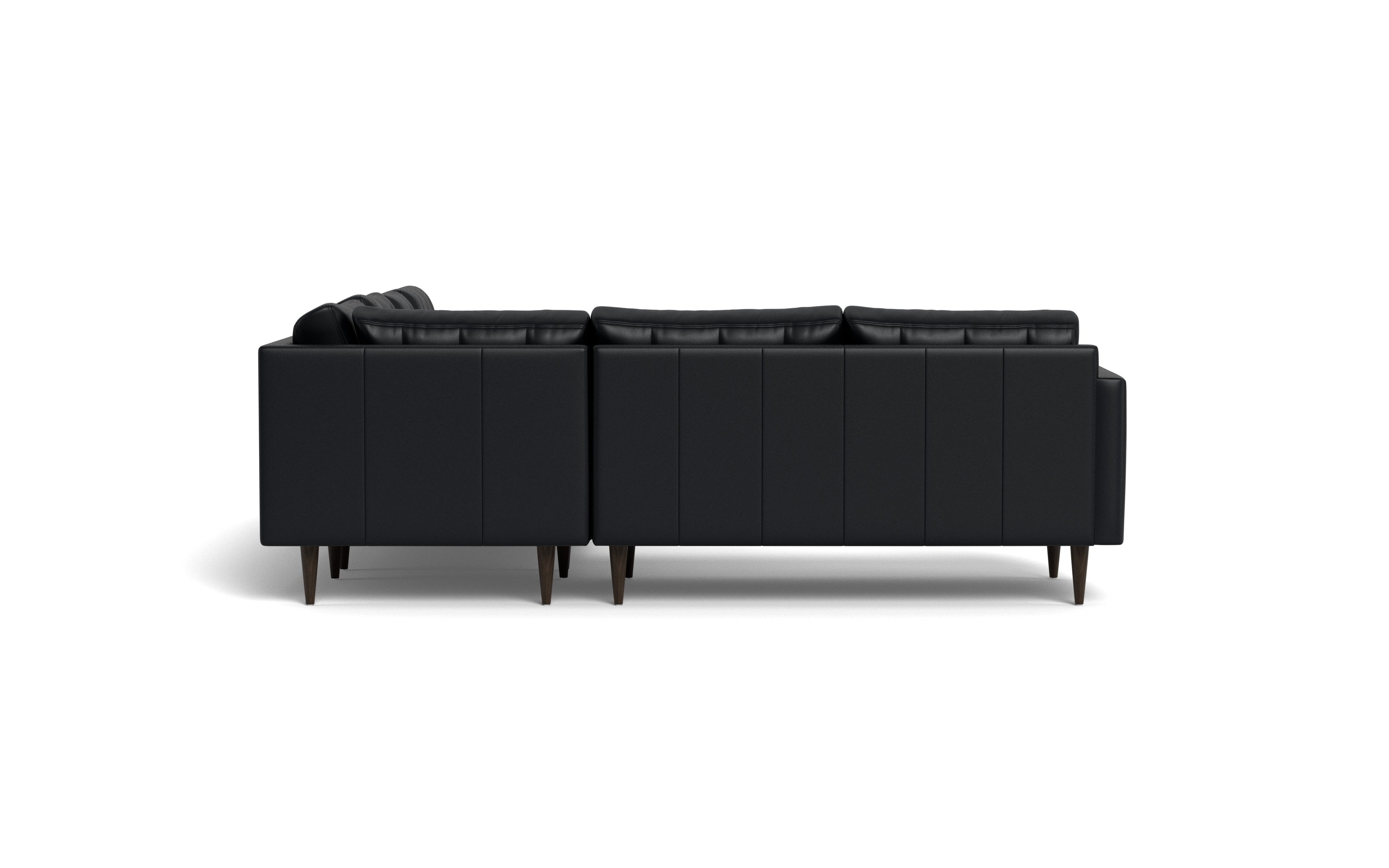 Oakley Leather Corner Sectional With Right Chaise-Fabric Sectional-Tribeca Black Leather-MAK Modern