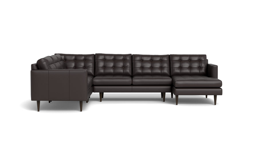 Oakley Leather Corner Sectional With Right Chaise-Fabric Sectional-Tribeca Quarry Leather-MAK Modern