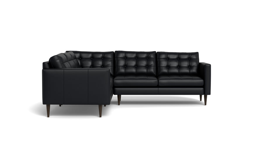 Oakley Leather Corner Sectional-Fabric Sectional-Tribeca Black Leather-MAK Modern