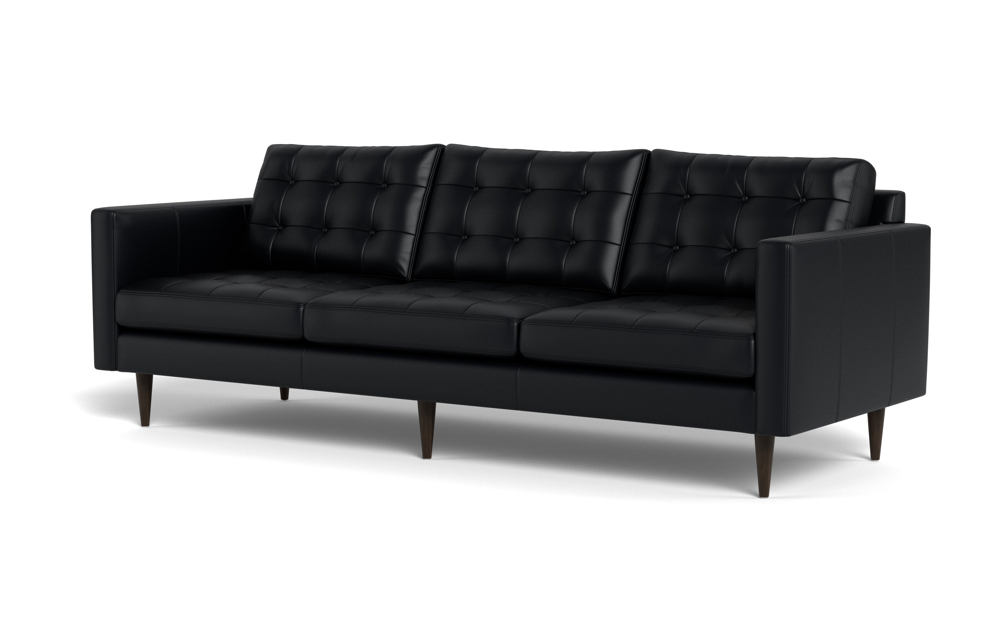 Oakley Leather Estate Sofa-Fabric Sectional-Tribeca Black Leather-MAK Modern