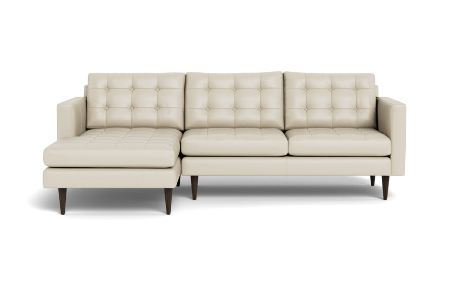 Oakley Leather Left Chaise Sectional-Fabric Sectional-Tribeca Cream Leather-MAK Modern