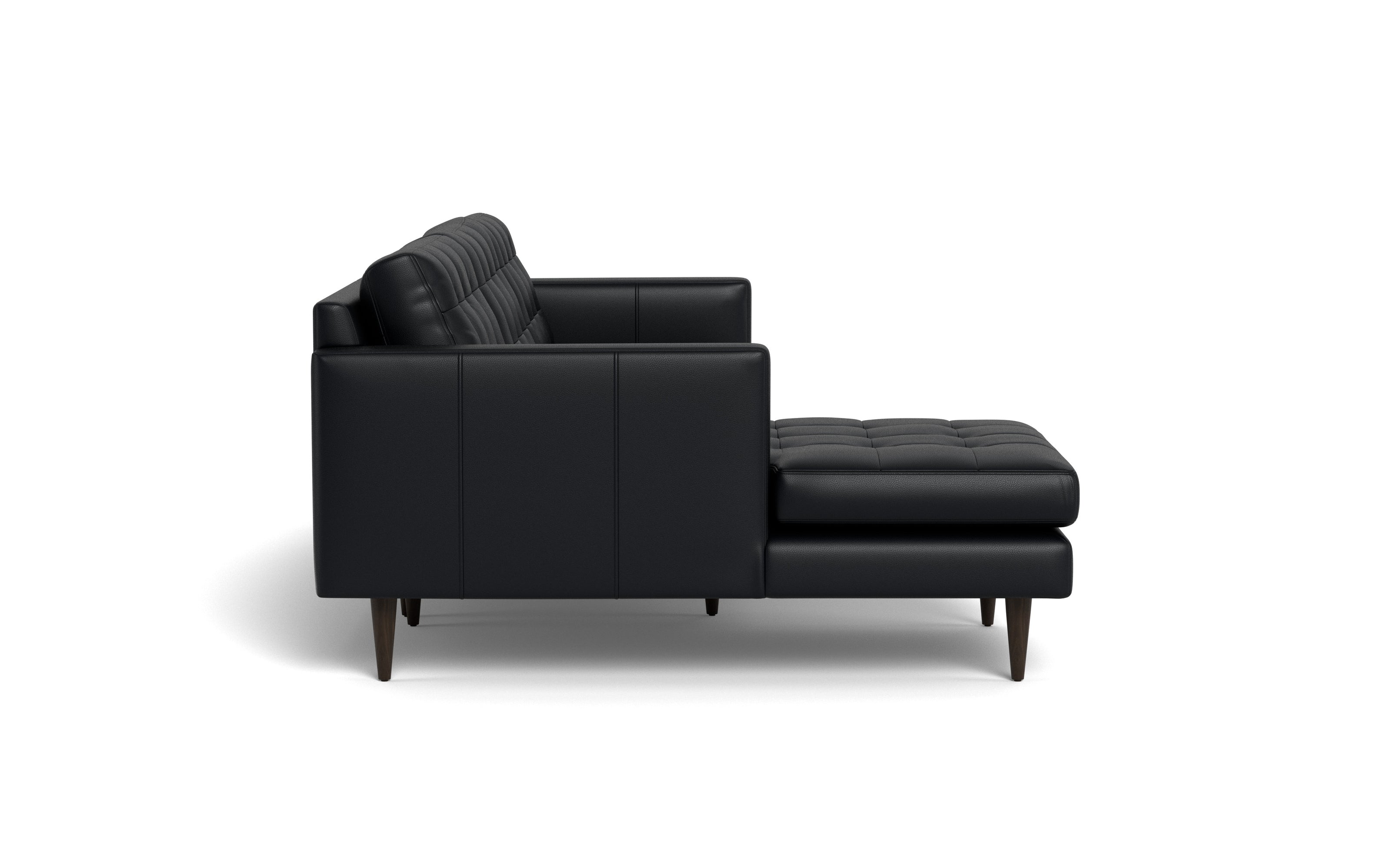 Oakley Leather Left Chaise Sectional-Fabric Sectional-Tribeca Black Leather-MAK Modern
