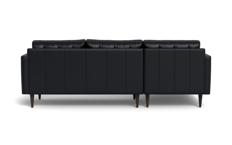 Oakley Leather Left Chaise Sectional-Fabric Sectional-Tribeca Black Leather-MAK Modern