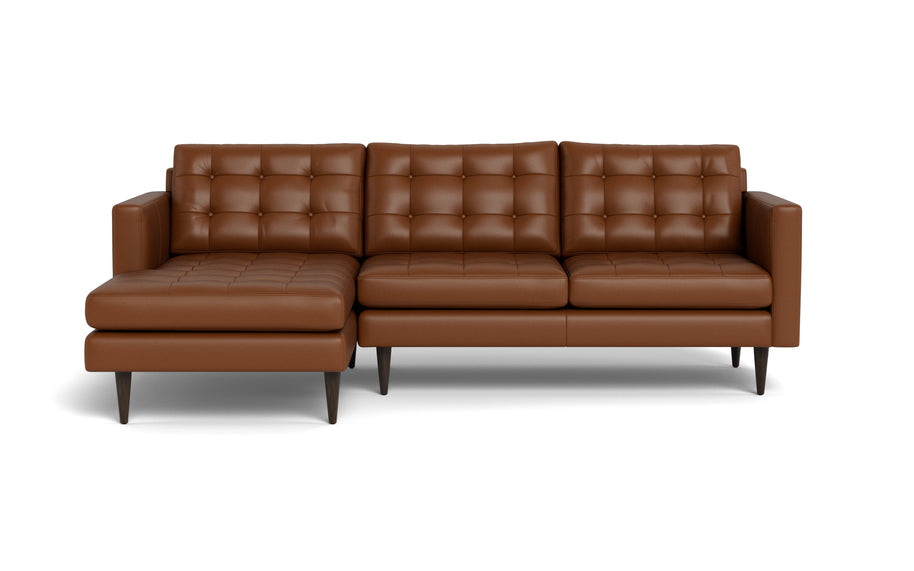 Oakley Leather Left Chaise Sectional-Fabric Sectional-Tribeca Chestnut Leather-MAK Modern