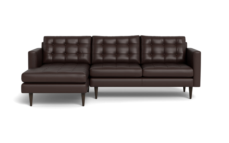 Oakley Leather Left Chaise Sectional-Fabric Sectional-Tribeca Espresso Leather-MAK Modern
