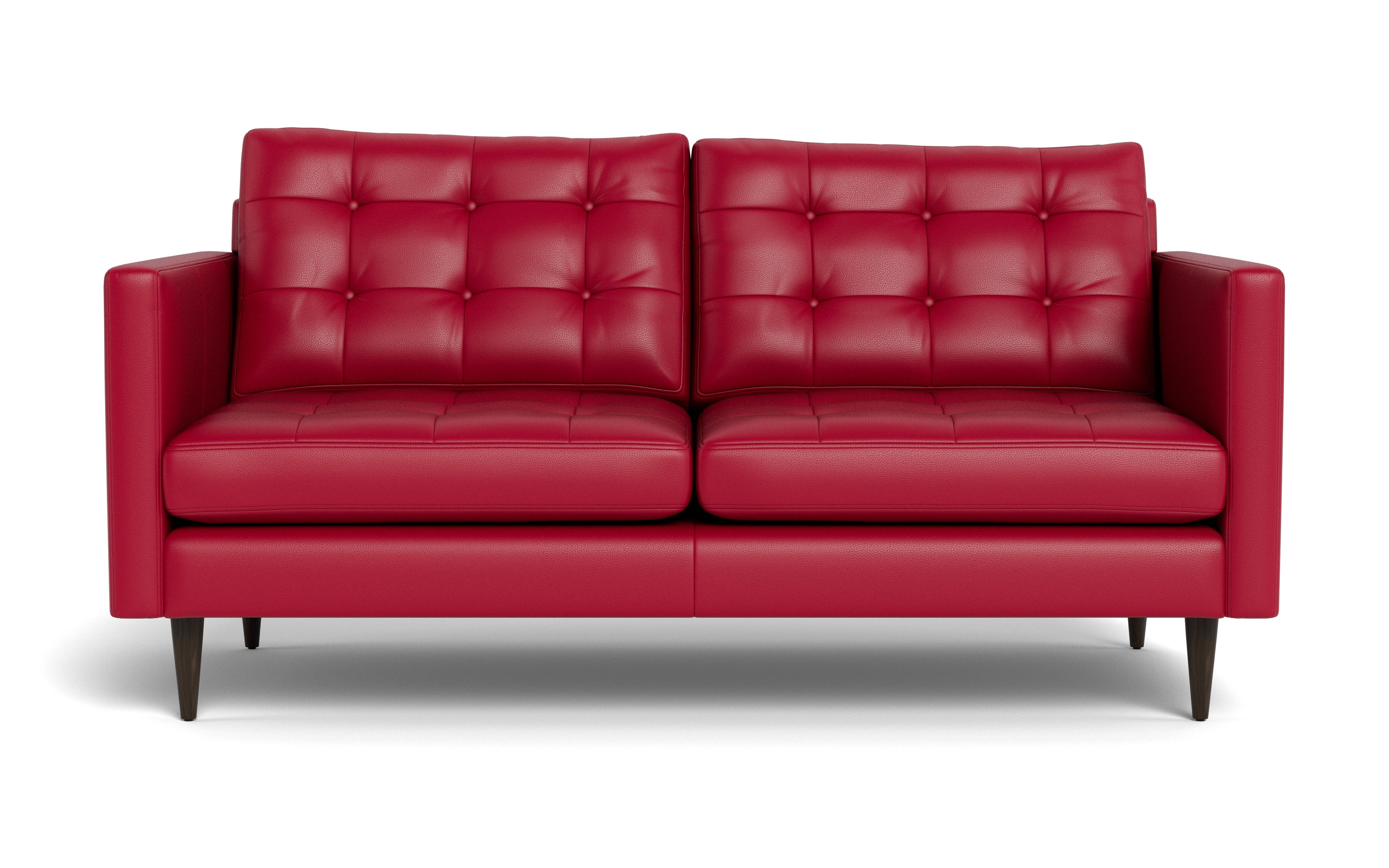 Oakley Leather Loveseat-Fabric Sectional-Tribeca Scarlet-MAK Modern