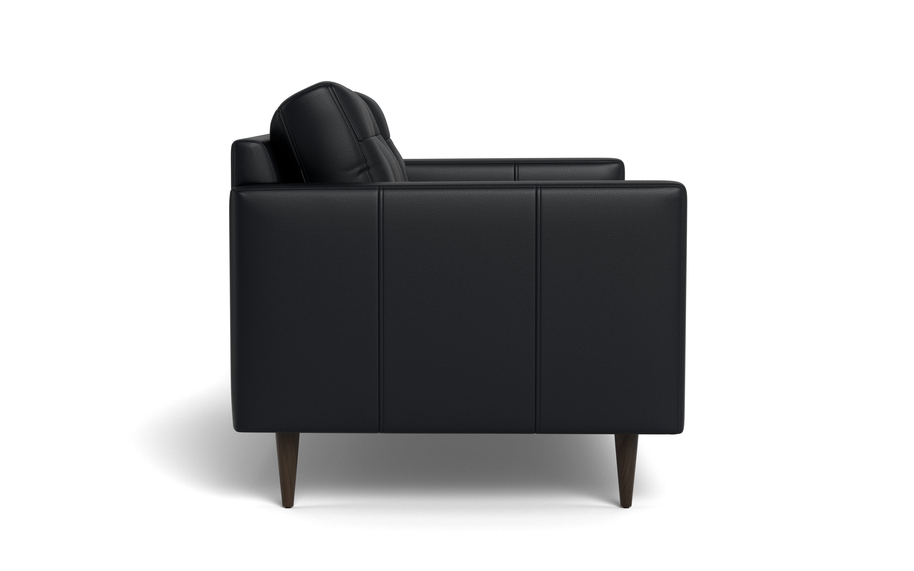 Oakley Leather Loveseat-Fabric Sectional-Tribeca Black Leather-MAK Modern