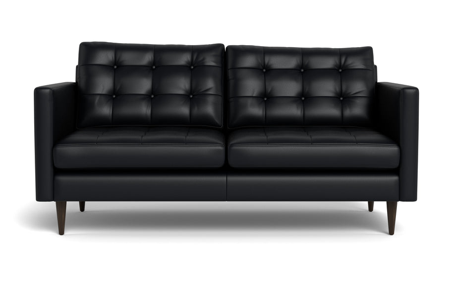 Oakley Leather Loveseat-Fabric Sectional-Tribeca Black Leather-MAK Modern