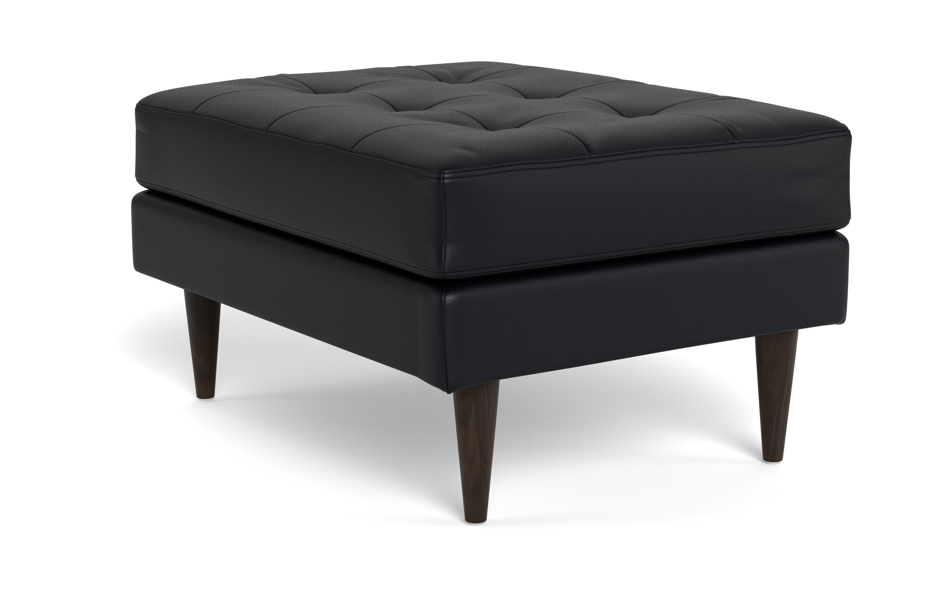 Oakley Leather Ottoman-Fabric Sectional-Tribeca Black Leather-MAK Modern