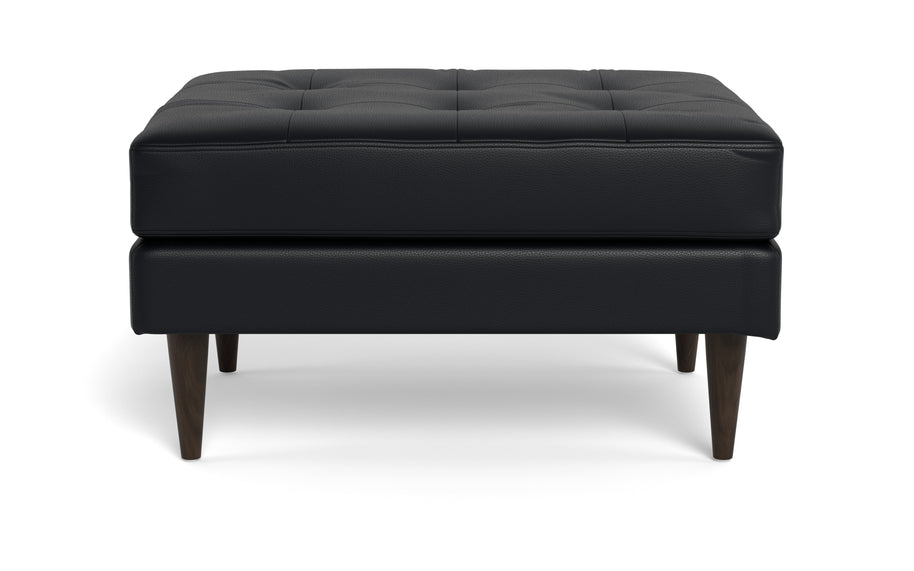 Oakley Leather Ottoman-Fabric Sectional-Tribeca Black Leather-MAK Modern