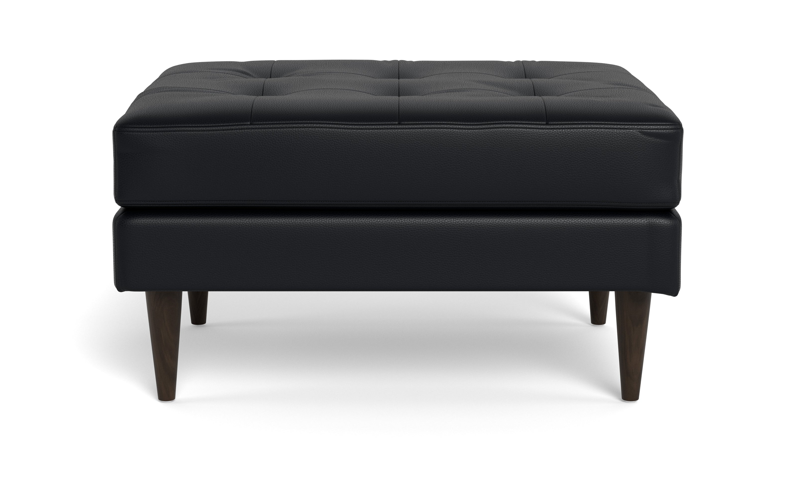 Oakley Leather Ottoman-Fabric Sectional-Tribeca Black Leather-MAK Modern