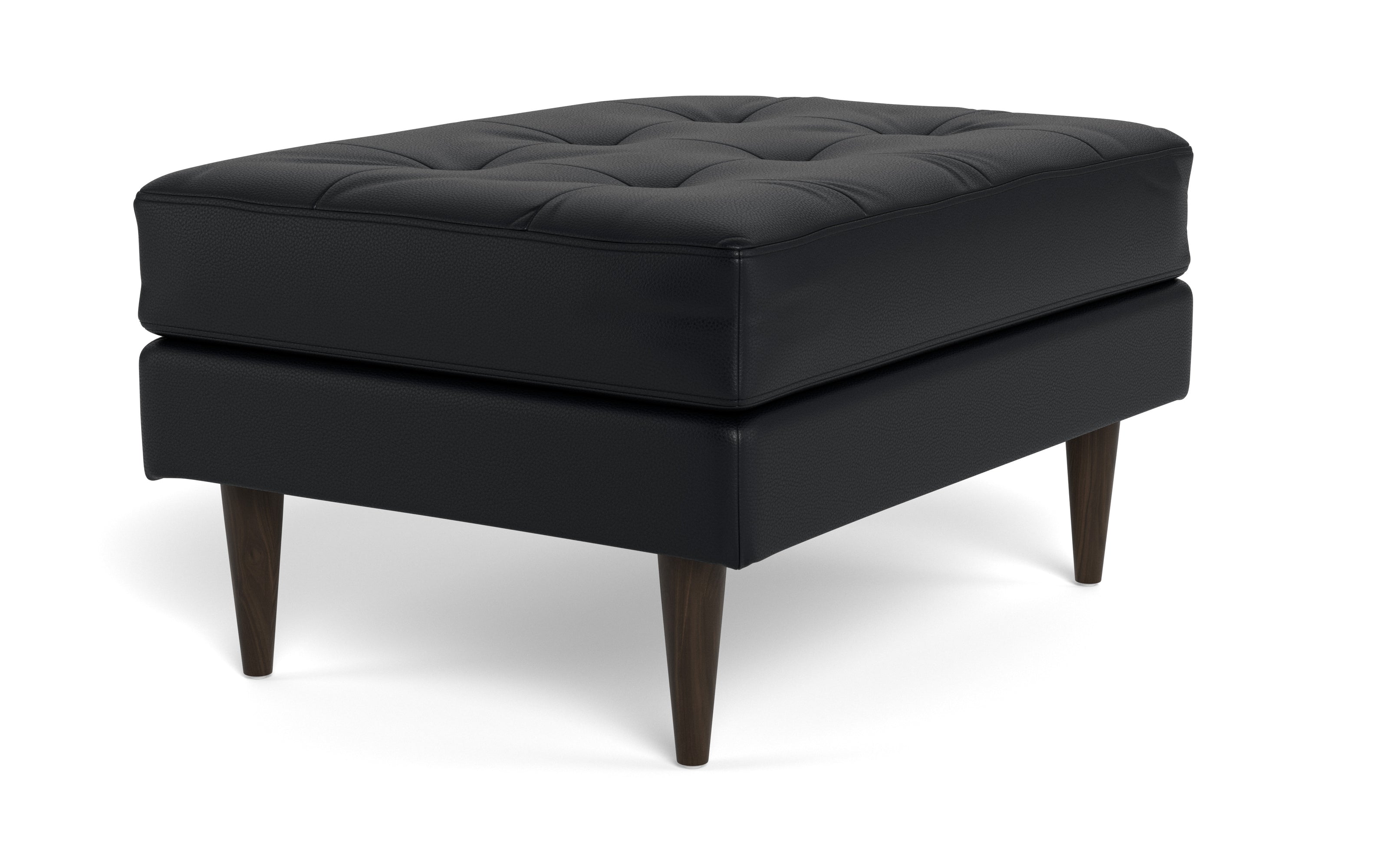 Oakley Leather Ottoman-Fabric Sectional-Tribeca Black Leather-MAK Modern