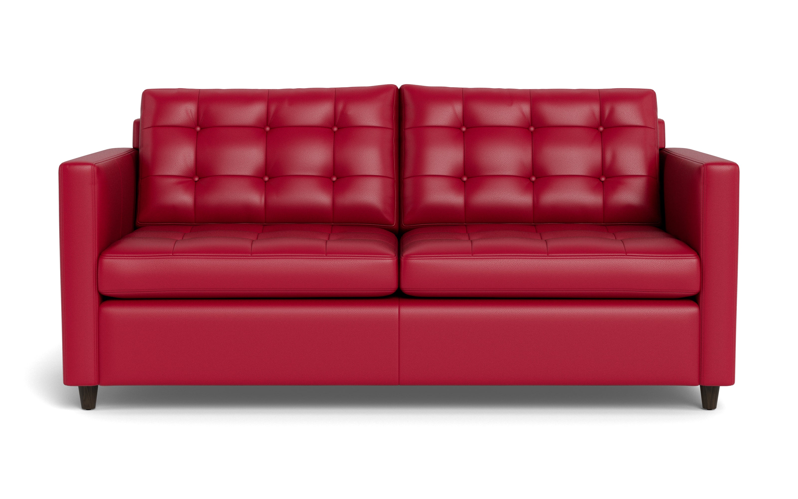 Oakley Leather Queen Sleeper Sofa-Fabric Sectional-Tribeca Scarlet-MAK Modern