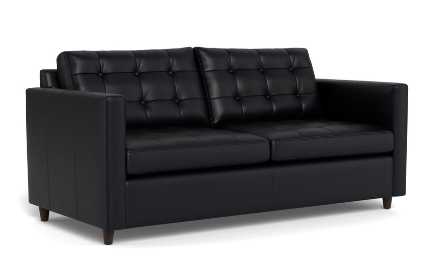 Oakley Leather Queen Sleeper Sofa-Fabric Sectional-Tribeca Black Leather-MAK Modern