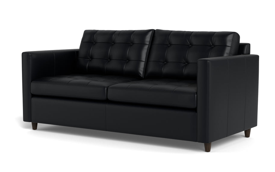 Oakley Leather Queen Sleeper Sofa-Fabric Sectional-Tribeca Black Leather-MAK Modern