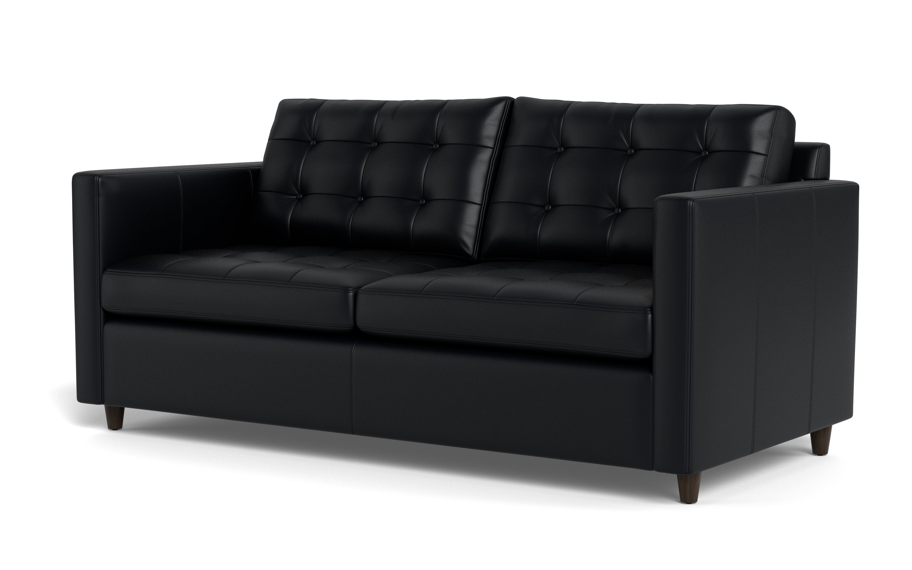 Oakley Leather Queen Sleeper Sofa-Fabric Sectional-Tribeca Black Leather-MAK Modern