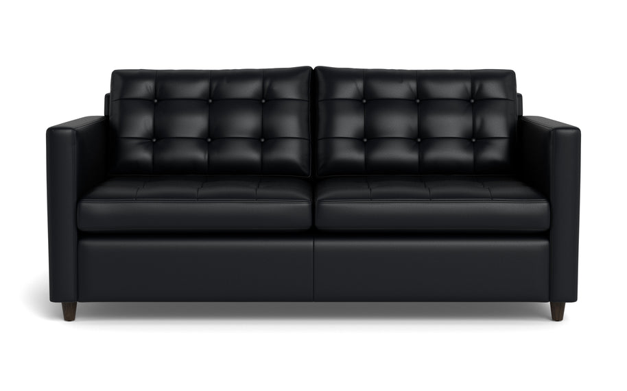 Oakley Leather Queen Sleeper Sofa-Fabric Sectional-Tribeca Black Leather-MAK Modern