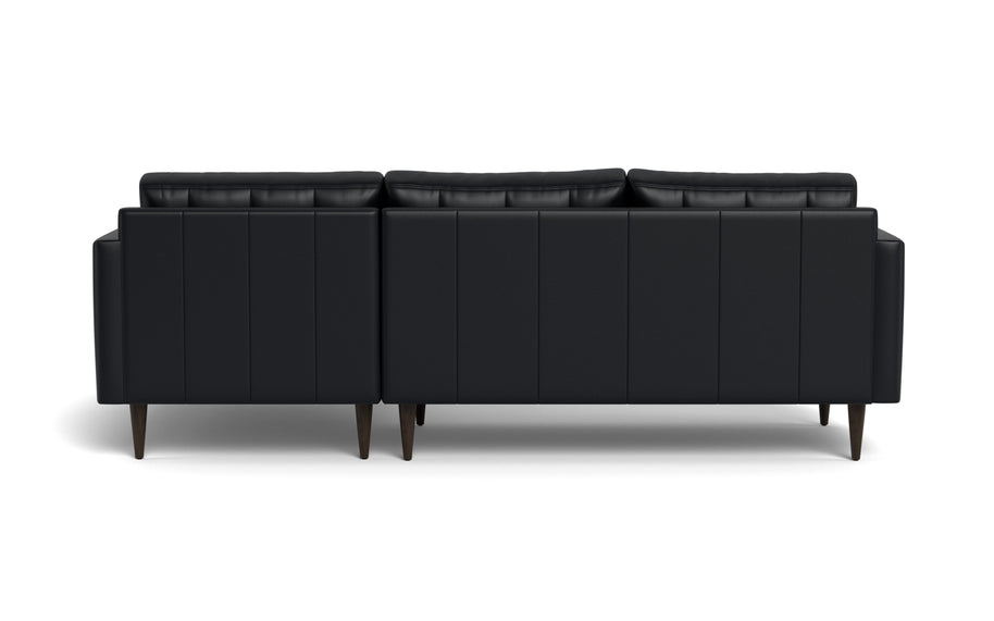 Oakley Leather Right Chaise Sectional-Fabric Sectional-Tribeca Black Leather-MAK Modern