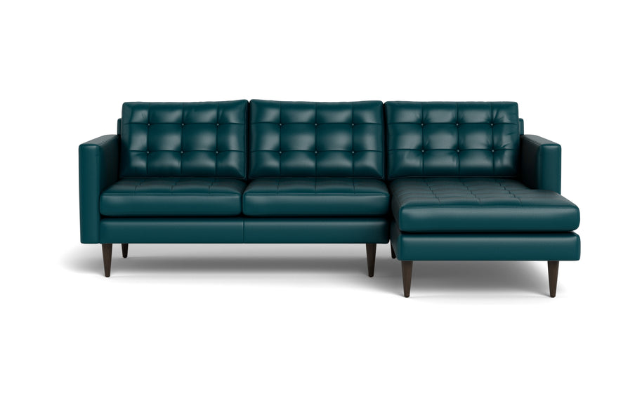 Oakley Leather Right Chaise Sectional-Fabric Sectional-Tribeca Lagoon-MAK Modern