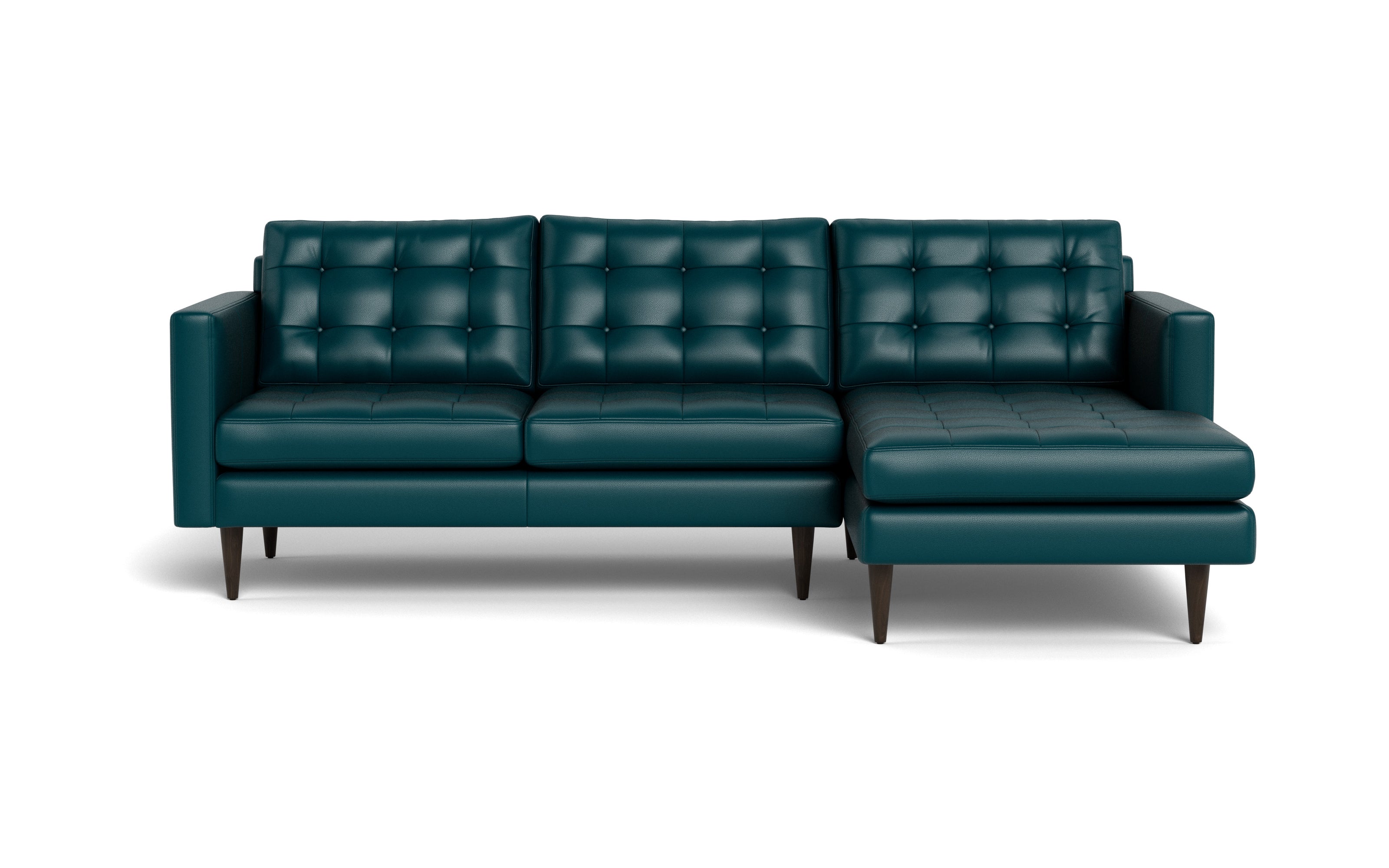 Oakley Leather Right Chaise Sectional-Fabric Sectional-Tribeca Lagoon-MAK Modern