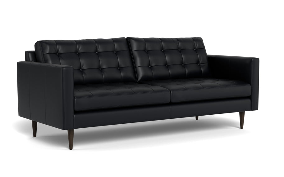 Oakley Leather Sofa-Fabric Sectional-Tribeca Black Leather-MAK Modern