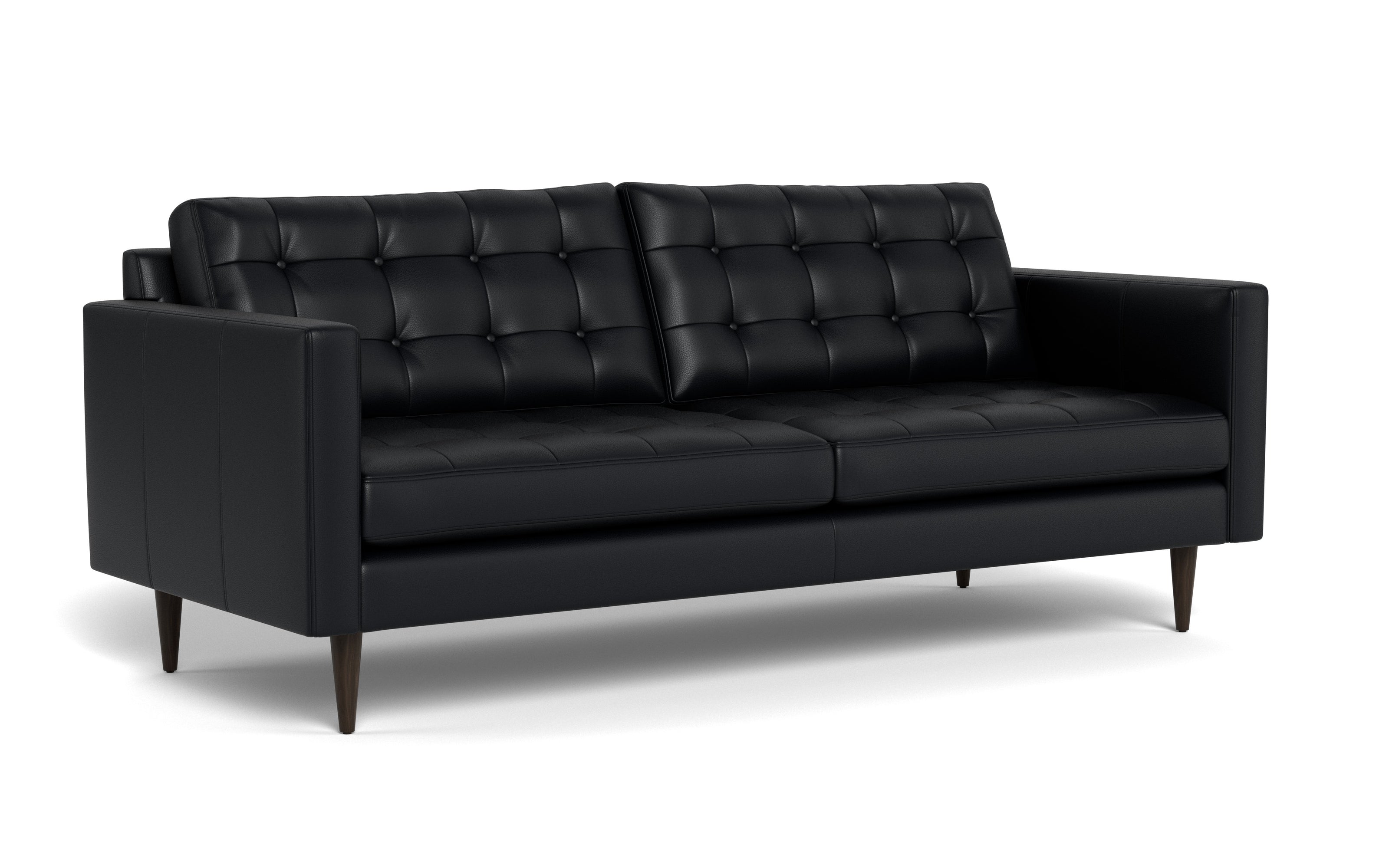 Oakley Leather Sofa-Fabric Sectional-Tribeca Black Leather-MAK Modern