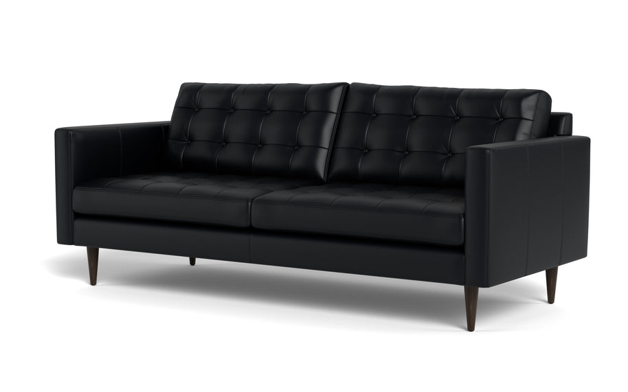 Oakley Leather Sofa-Fabric Sectional-Tribeca Black Leather-MAK Modern