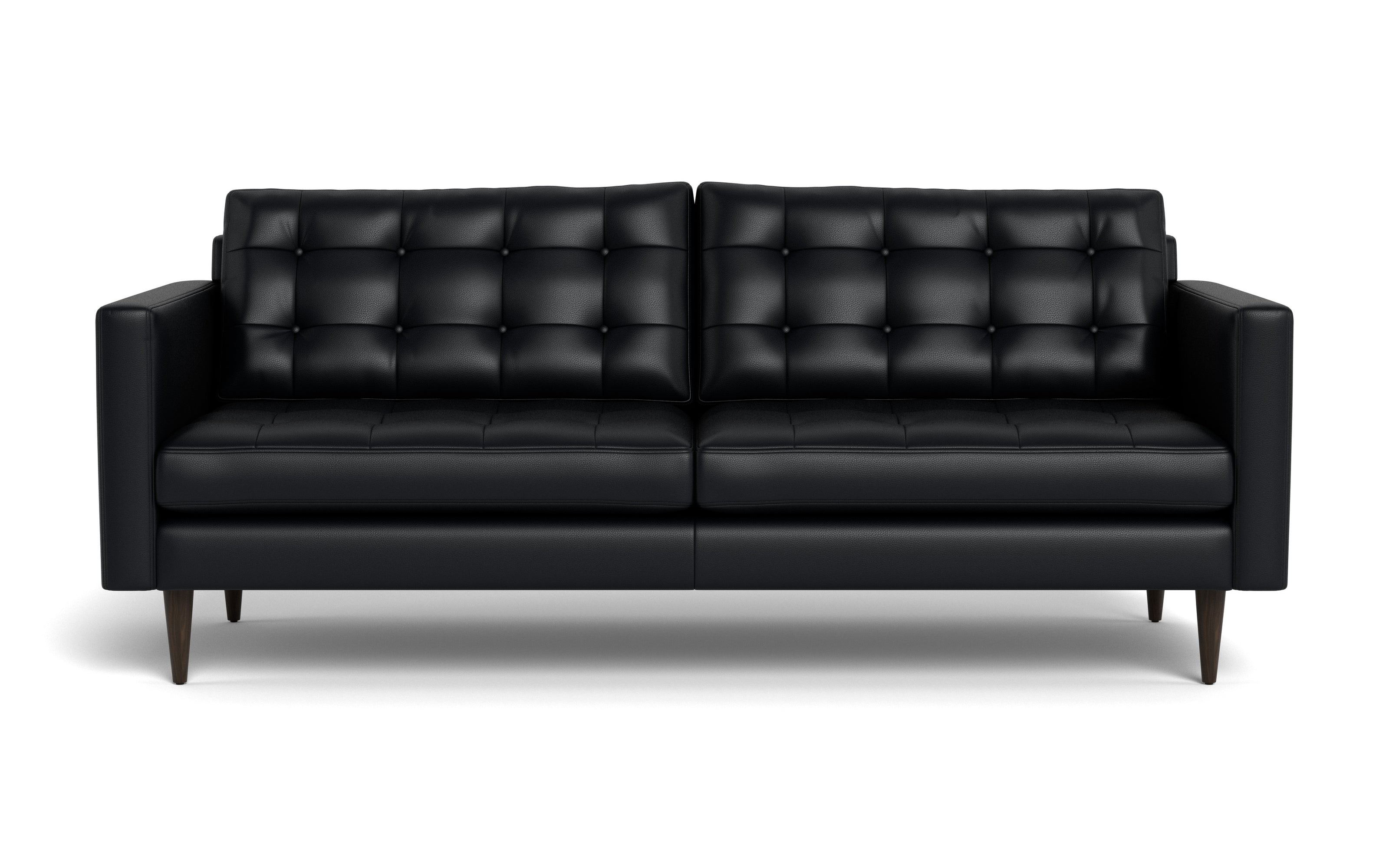 Oakley Leather Sofa-Fabric Sectional-Tribeca Black Leather-MAK Modern