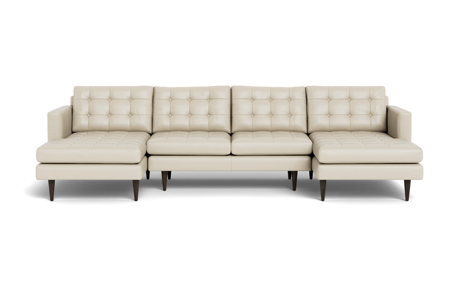 Oakley Leather U Sectional-Fabric Sectional-Tribeca Cream Leather-MAK Modern