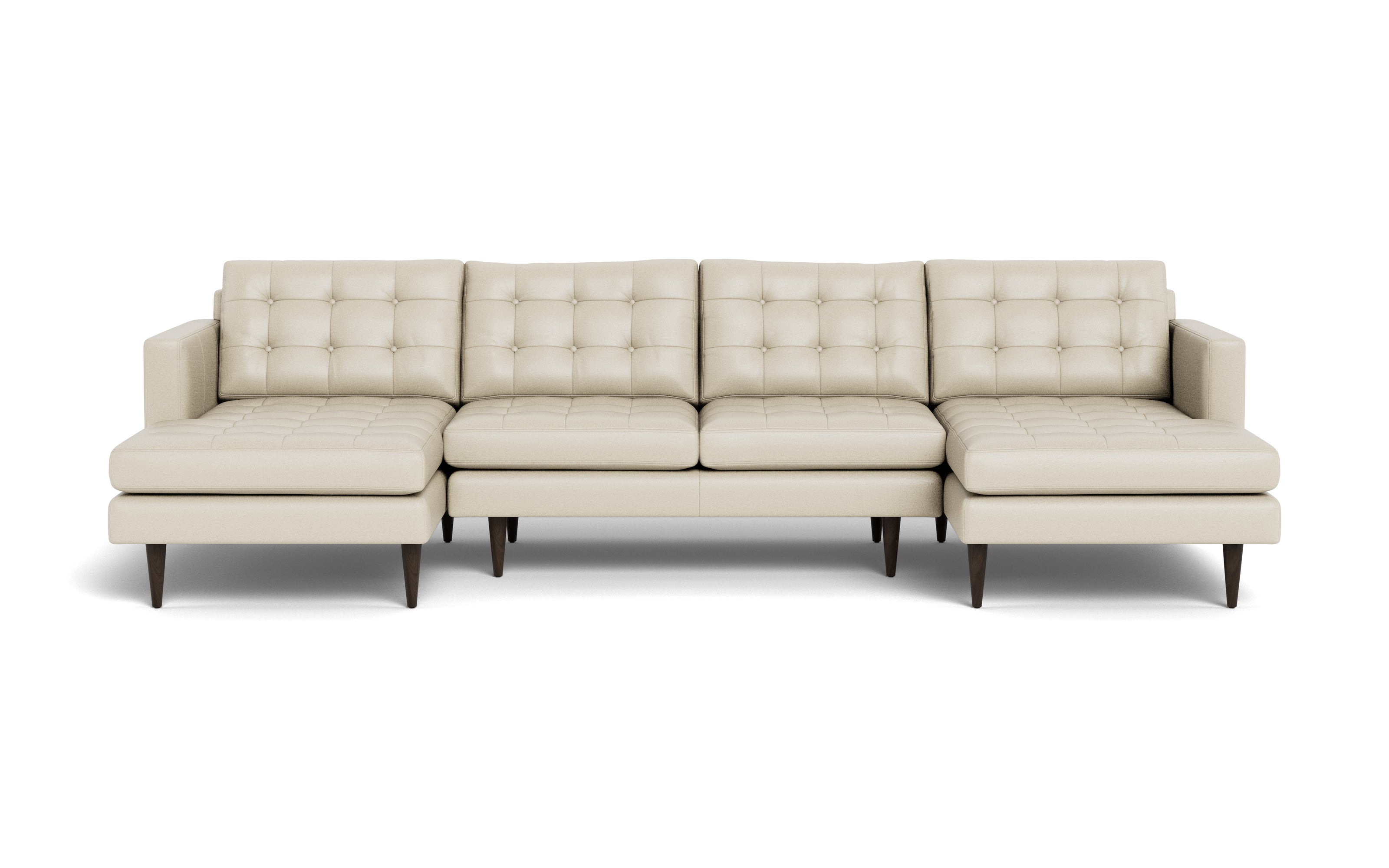 Oakley Leather U Sectional-Fabric Sectional-Tribeca Cream Leather-MAK Modern