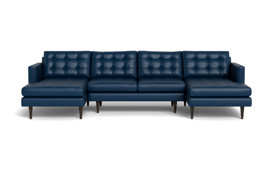 Oakley Leather U Sectional-Fabric Sectional-Tribeca Cobalt-MAK Modern