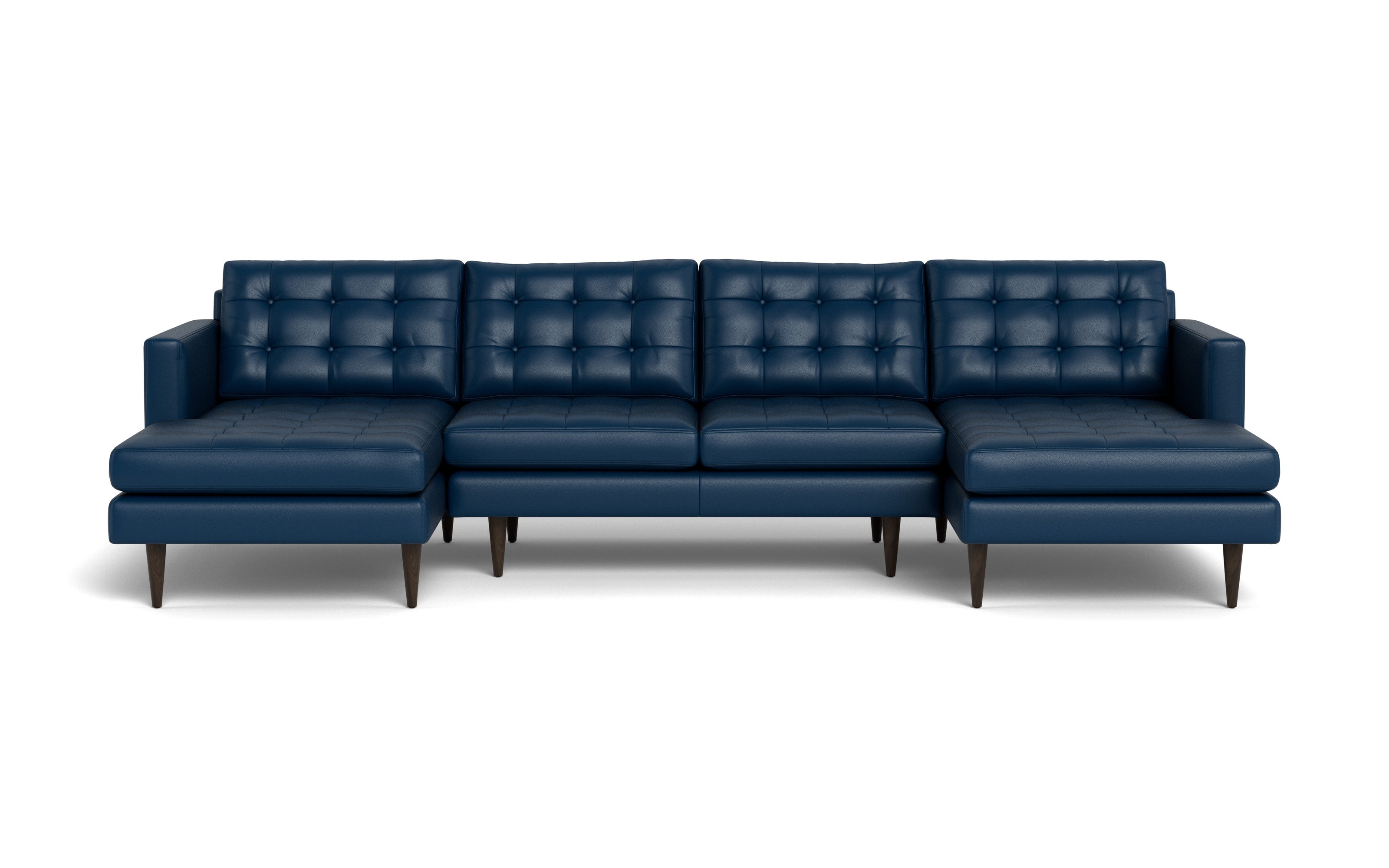 Oakley Leather U Sectional-Fabric Sectional-Tribeca Cobalt-MAK Modern