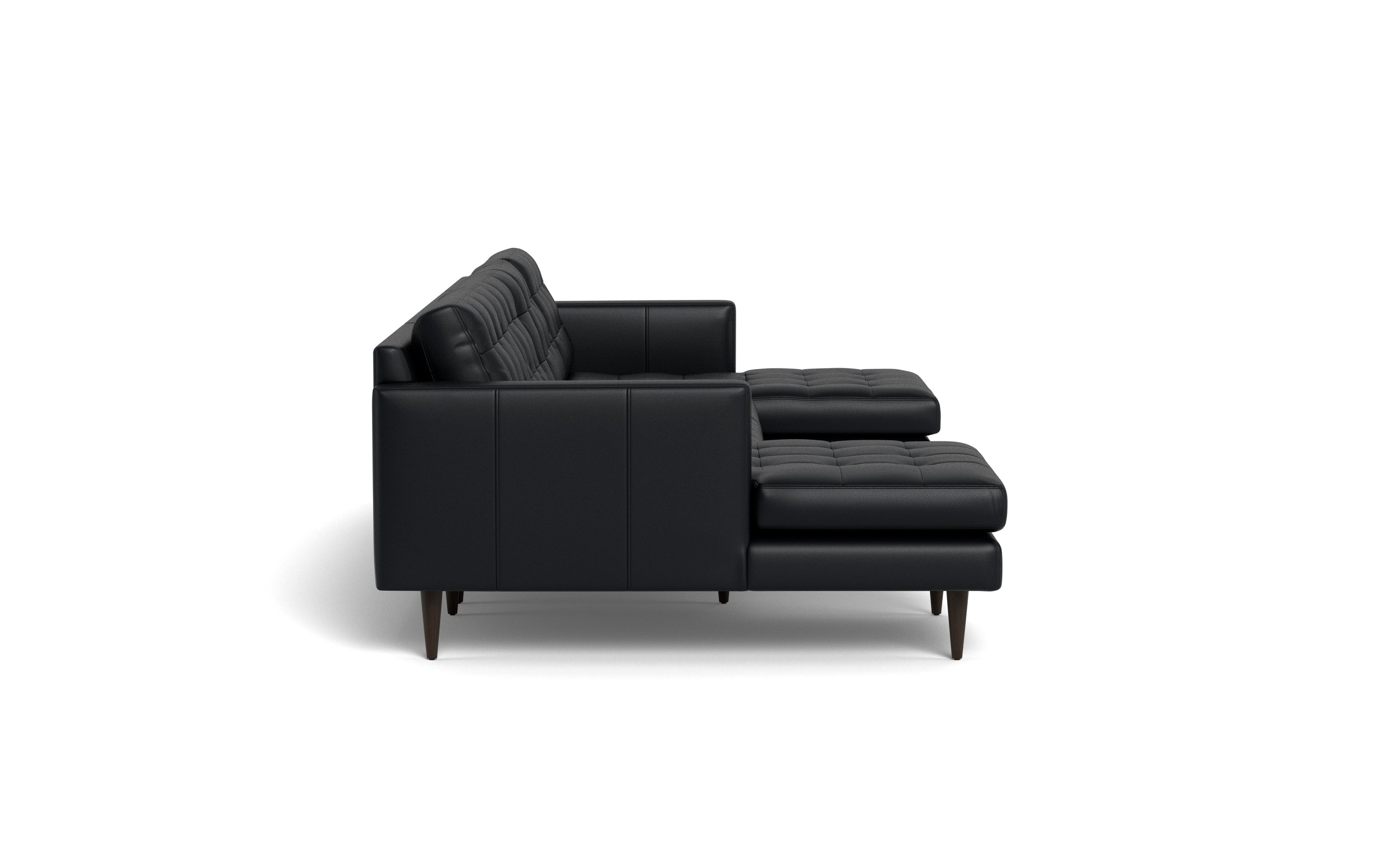 Oakley Leather U Sectional-Fabric Sectional-Tribeca Black Leather-MAK Modern