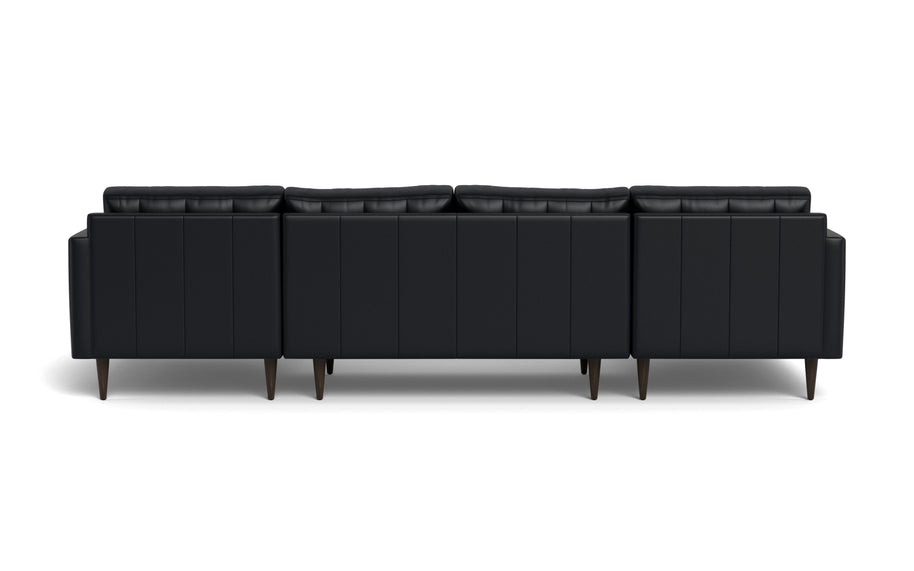 Oakley Leather U Sectional-Fabric Sectional-Tribeca Black Leather-MAK Modern