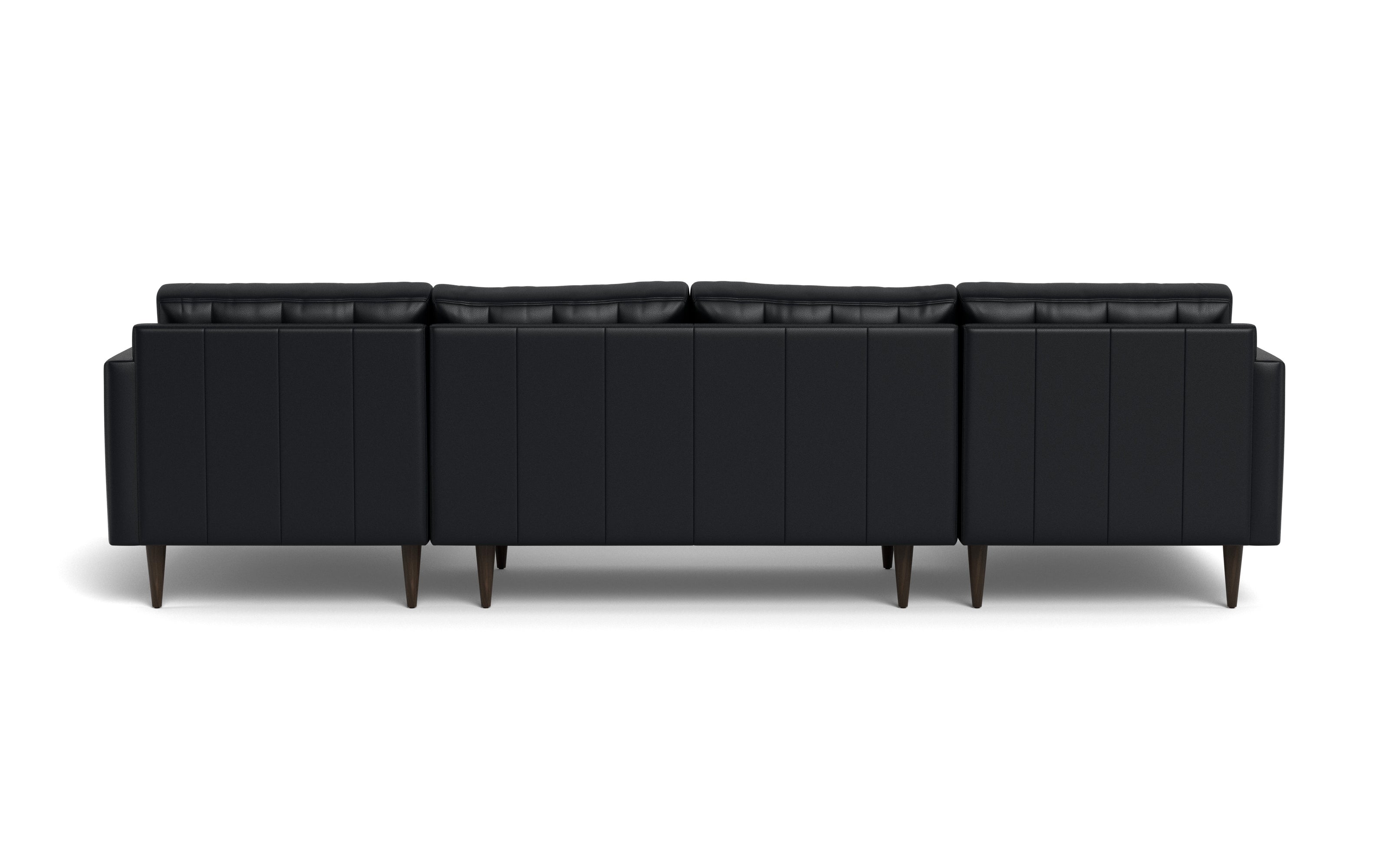 Oakley Leather U Sectional-Fabric Sectional-Tribeca Black Leather-MAK Modern