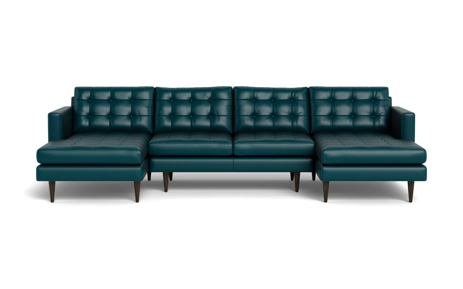 Oakley Leather U Sectional-Fabric Sectional-Tribeca Lagoon-MAK Modern