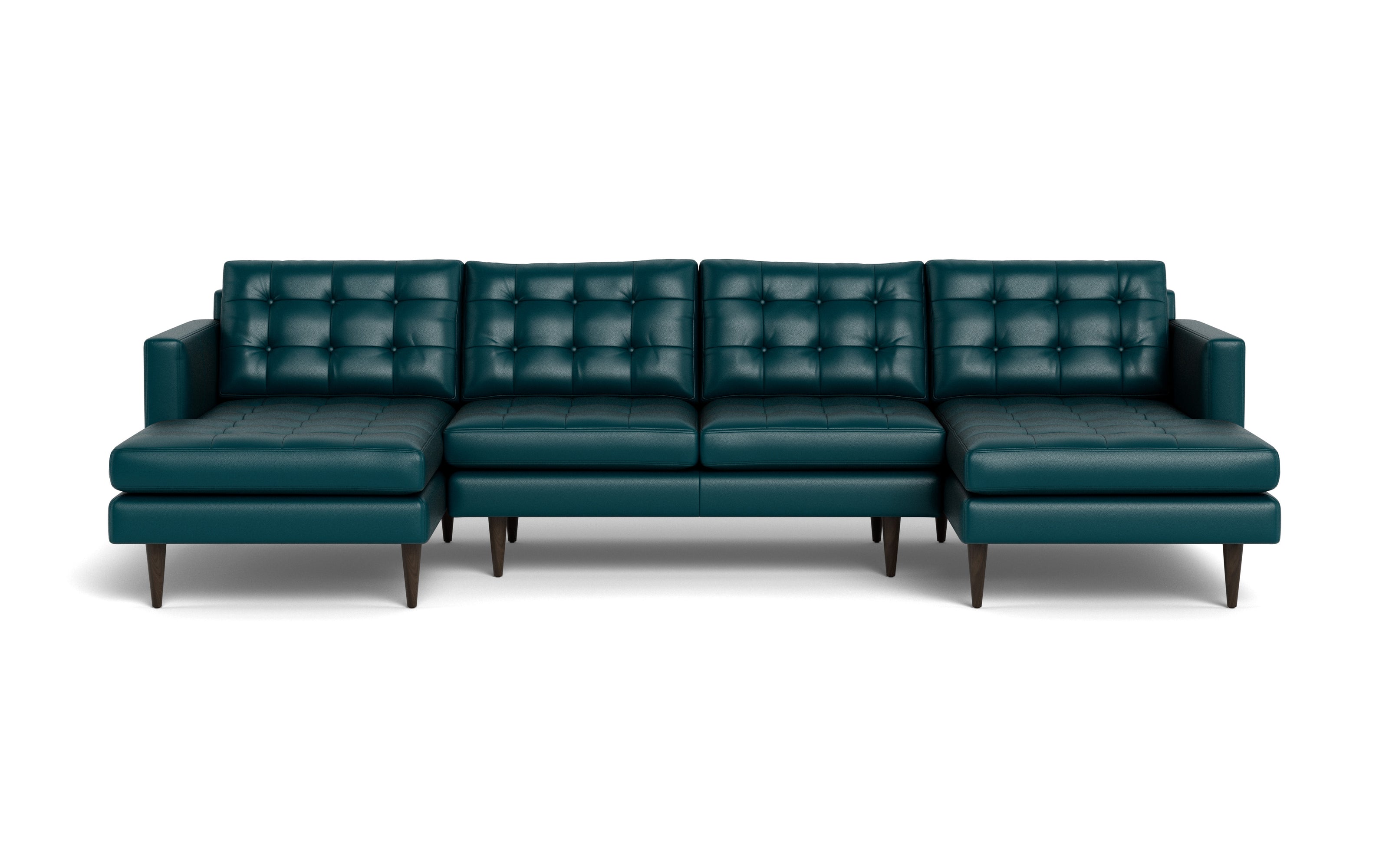 Oakley Leather U Sectional-Fabric Sectional-Tribeca Lagoon-MAK Modern
