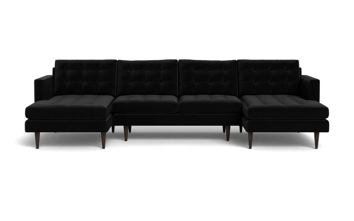 Oakley Double Chaise Sectional-Fabric Sectional-Superb Gun Metal-MAK Modern