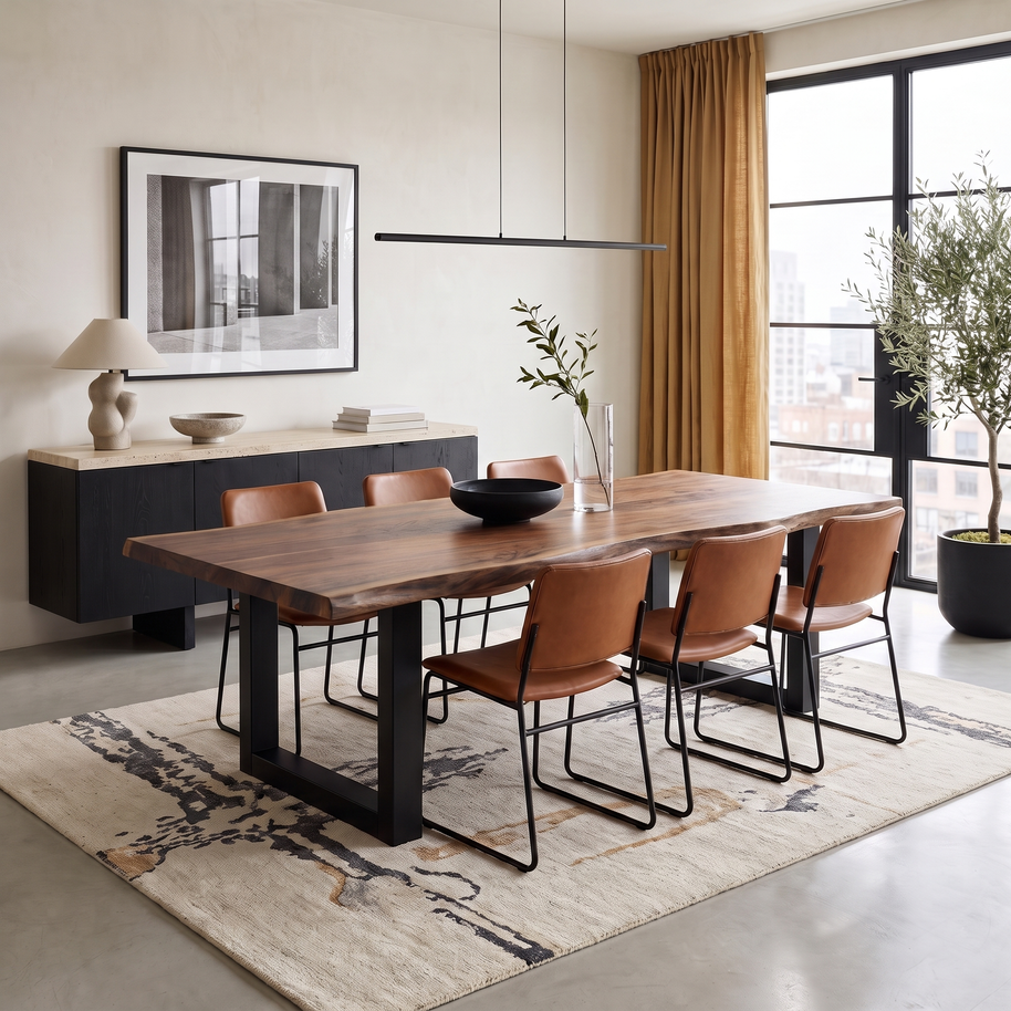 Nylah Walnut — Live Edge Dining Table