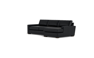 Kai Leather Right Chaise Sectional-Leather Sofa-Tribeca Black Leather-MAK Modern